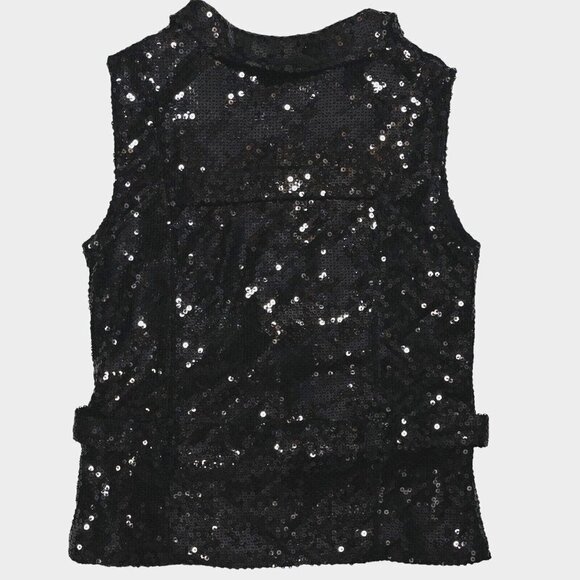NATALIE DANCE WEAR Sequined Vest w/Lapels & Belt Women's S/Med Black Theater NWT - Picture 14 of 16